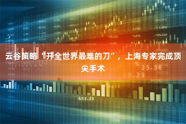 云谷策略 “开全世界最难的刀”，上海专家完成顶尖手术